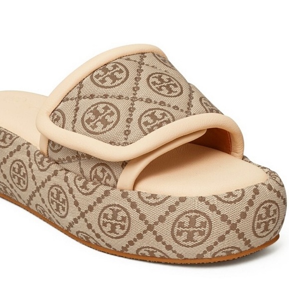 Tory Burch T Monogram Platform Bubble Slides Sz 8 - Picture 4 of 11